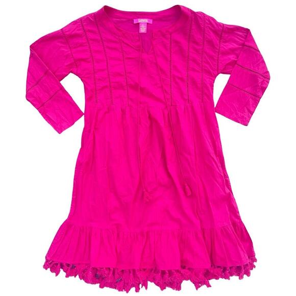 Catherine Malandrino Pink Cotton Tassel Hem Boho Dress - Size Small - Picture 2 of 10